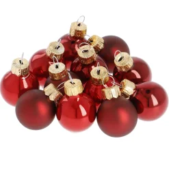 12er Set Glaskugeln 2,5 Cm, Rot
