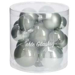 17er Set Glaskugeln Mix, Mint